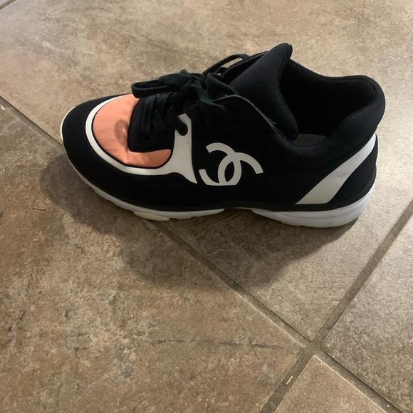 Pre-owned Cloth Low Trainers/Running Shoes in Black/Pink - Picture 4 of 8